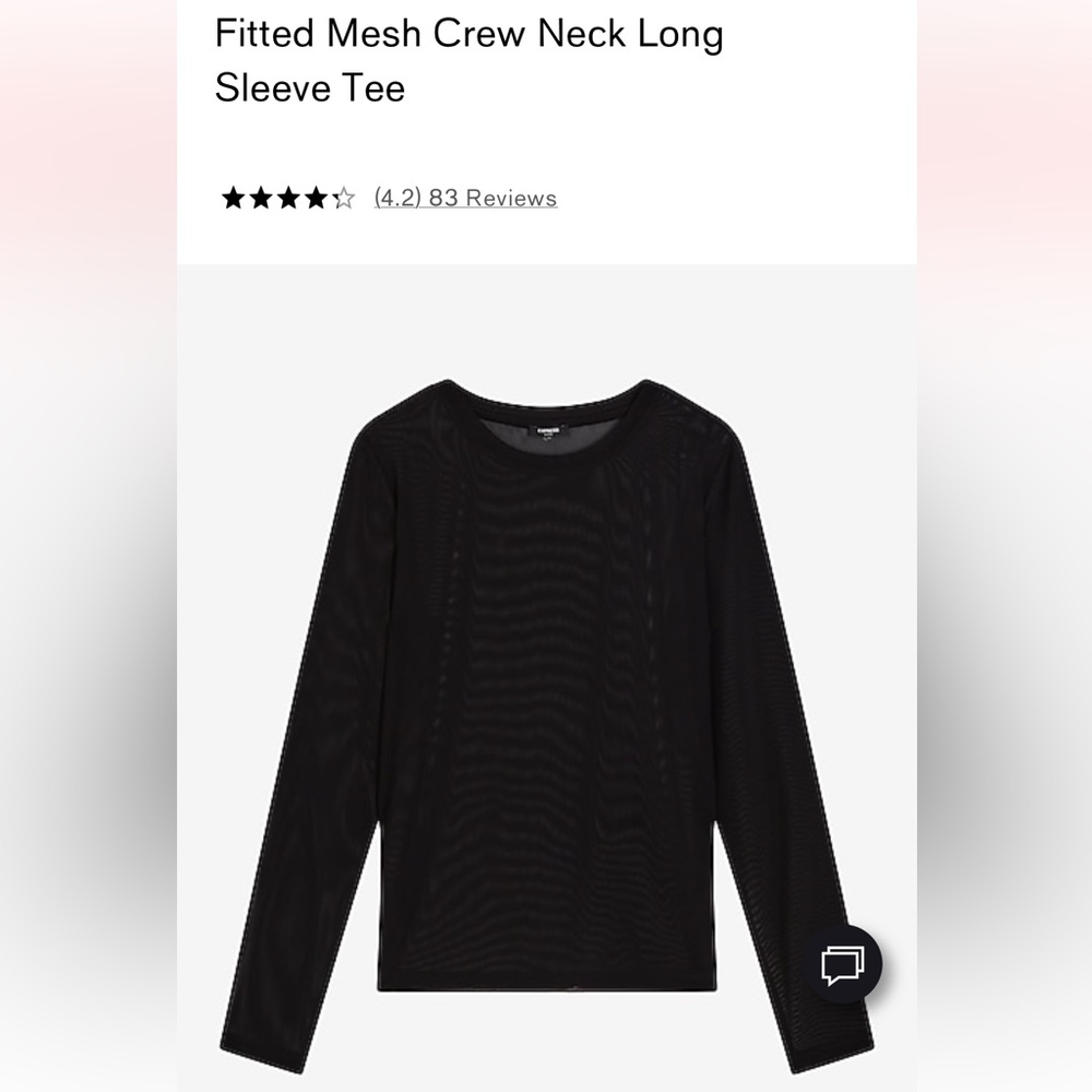 Express Black Fitted Mesh Long Sleeve Top